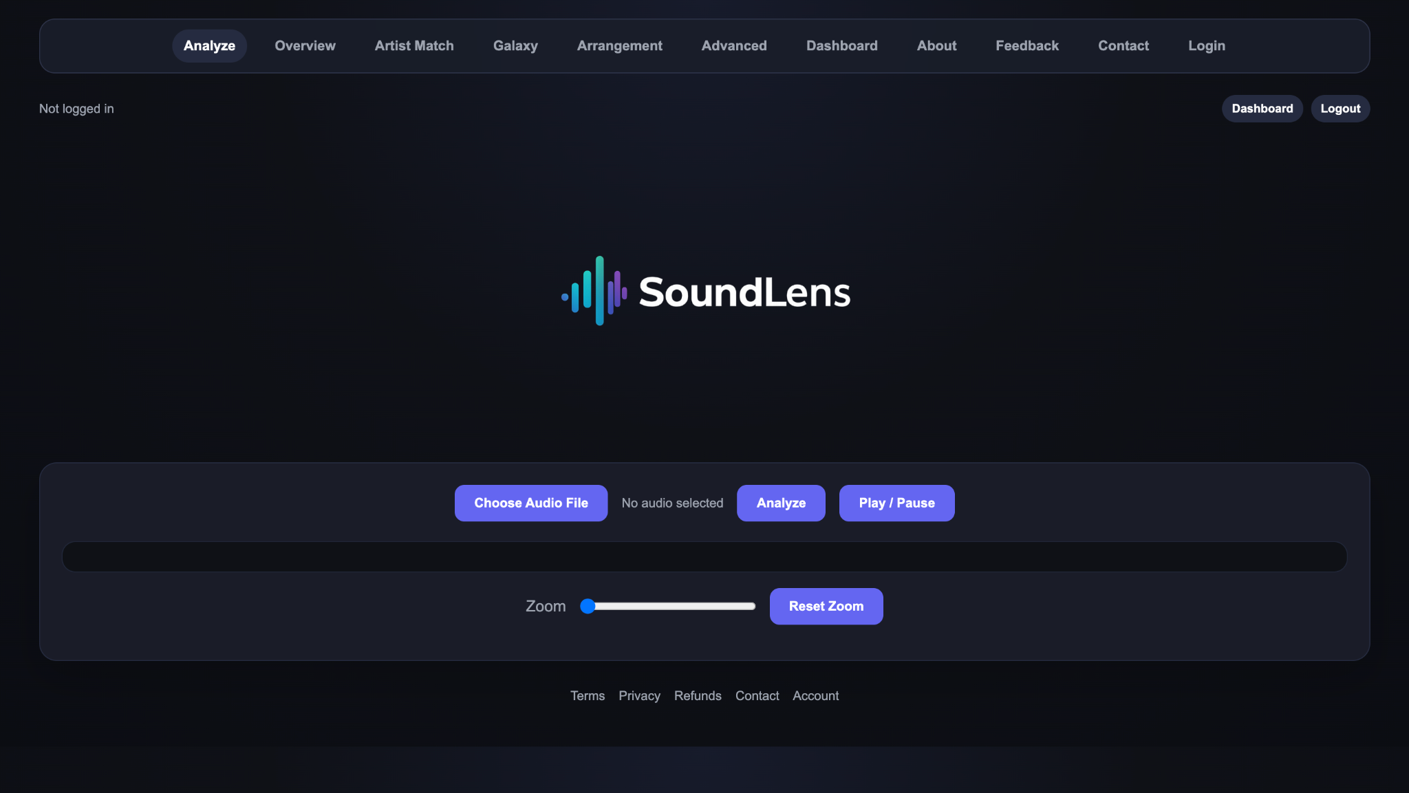 SoundLens web analyzer